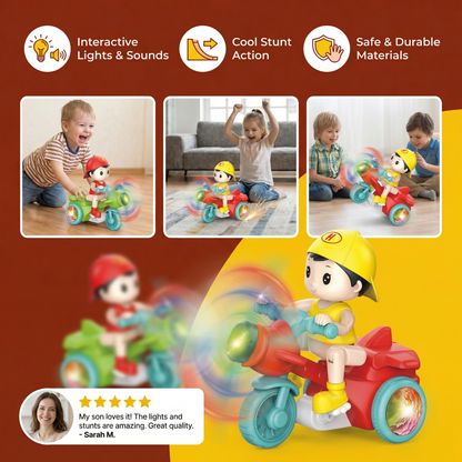 Kids Stunt Motorcycle Toy – Interactive Light & Action Toy