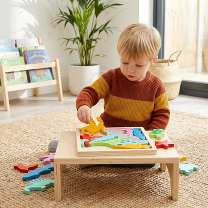 Wooden Learning Puzzle for Kids – Shape & Color Matching, Fine Motor Skills Toy