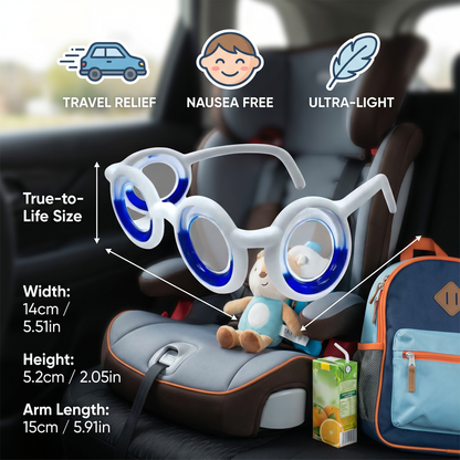 Kids Motion Sickness Glasses – Ultra-Light Relief for Travel Nausea