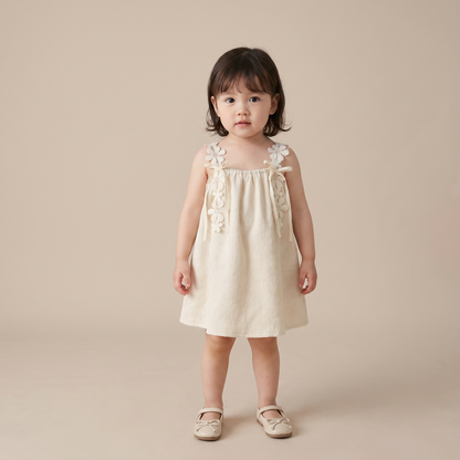 Delicate Blossom Linen Dress