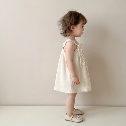 Delicate Blossom Linen Dress