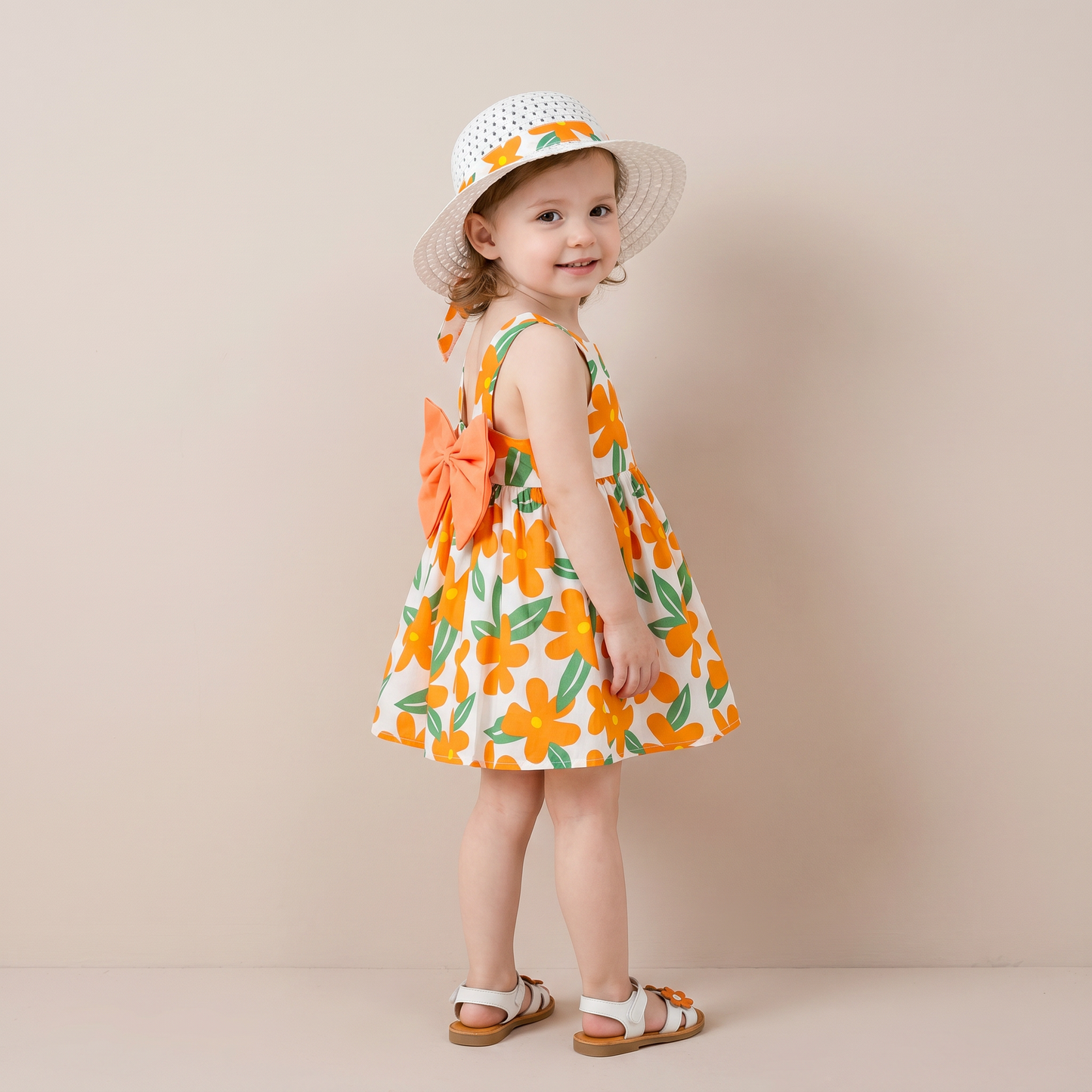 Sunny Blossom Bow Dress Set
