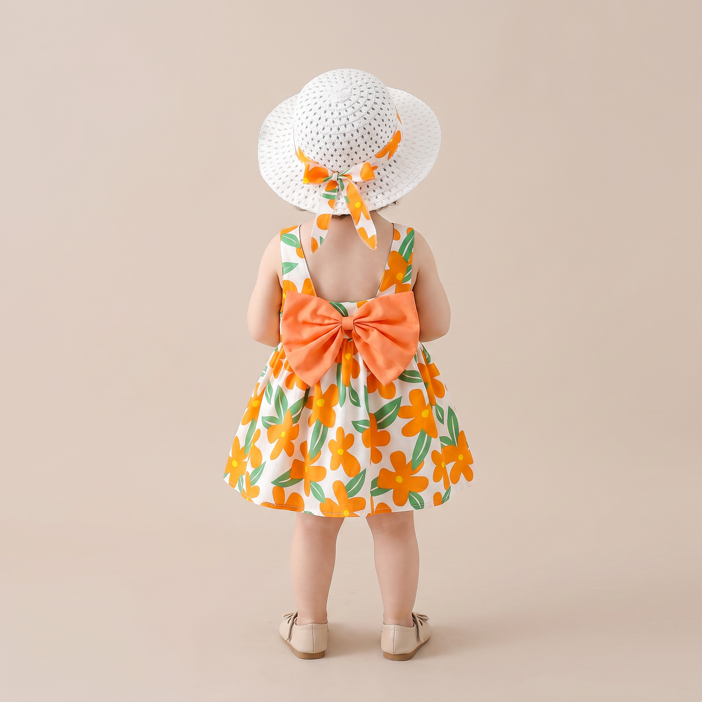 Sunny Blossom Bow Dress Set