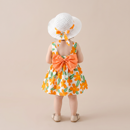 Sunny Blossom Bow Dress Set