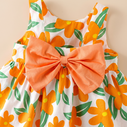 Sunny Blossom Bow Dress Set