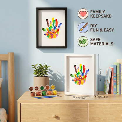 DIY Wooden Handprint Photo Frame Kit – Family Keepsake Set with Paints