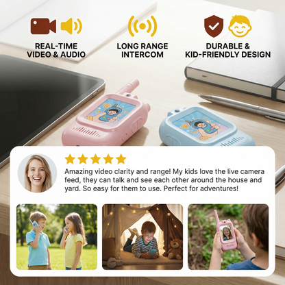 Kids Video Walkie Talkie Set (2-Pack) – Intercom with Camera & Screen