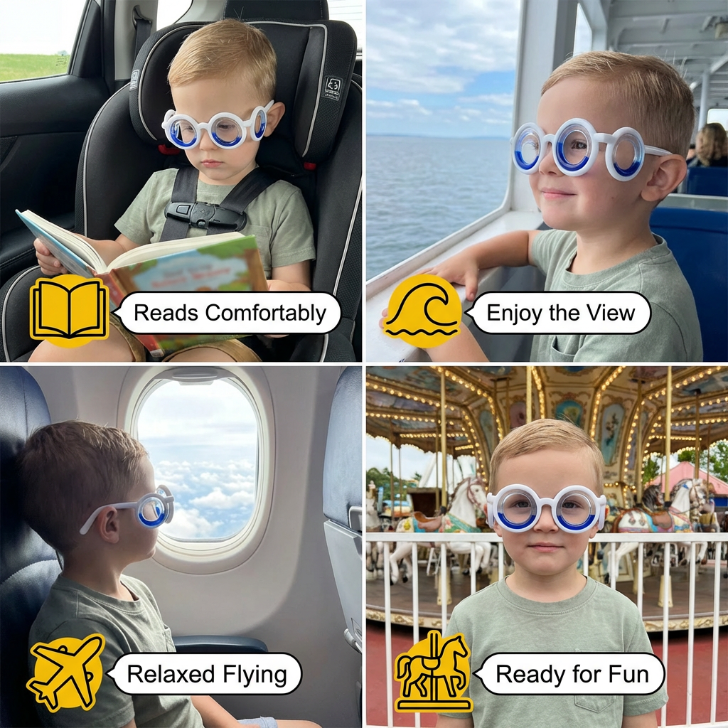 Kids Motion Sickness Glasses – Ultra-Light Relief for Travel Nausea