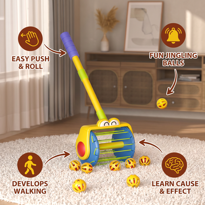 Baby Push Along Vacuum Roller Toy with Balls for Toddlers