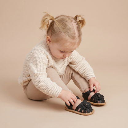 Closed-Toe Flower Sandals