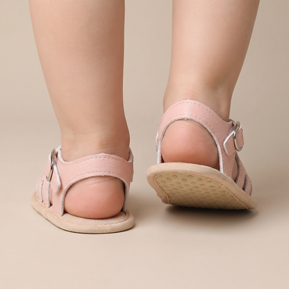 Embroidered Floral Closed-Toe Sandals