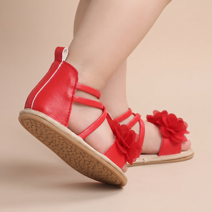 Gladiator Ruffle Flower Sandals