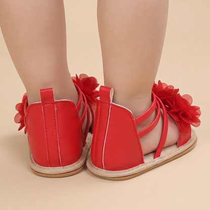 Gladiator Ruffle Flower Sandals