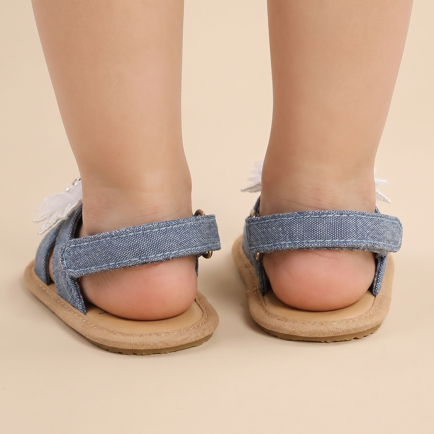 Chiffon Flower Flat Sandals