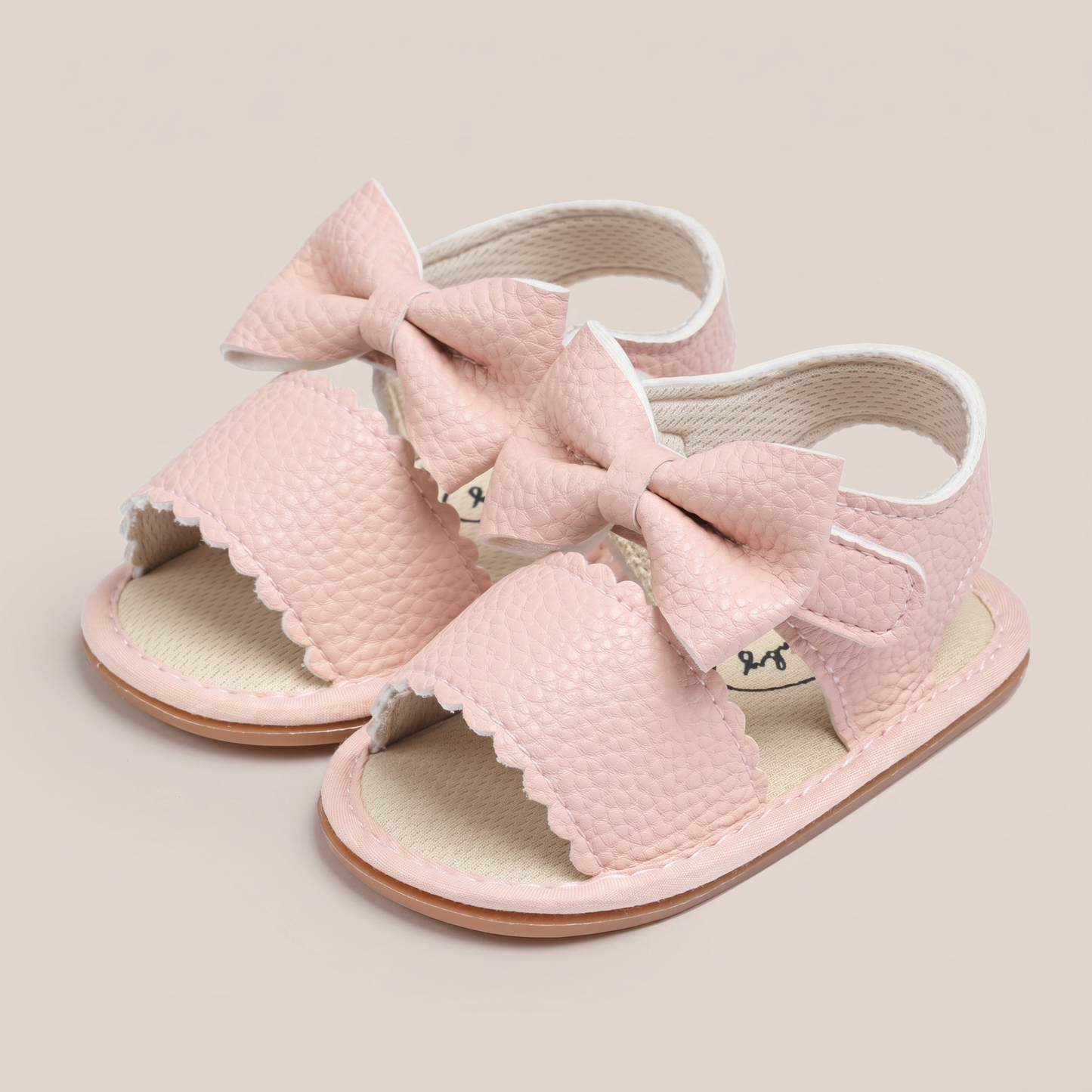 Peep-Toe Bow Slingback Sandals