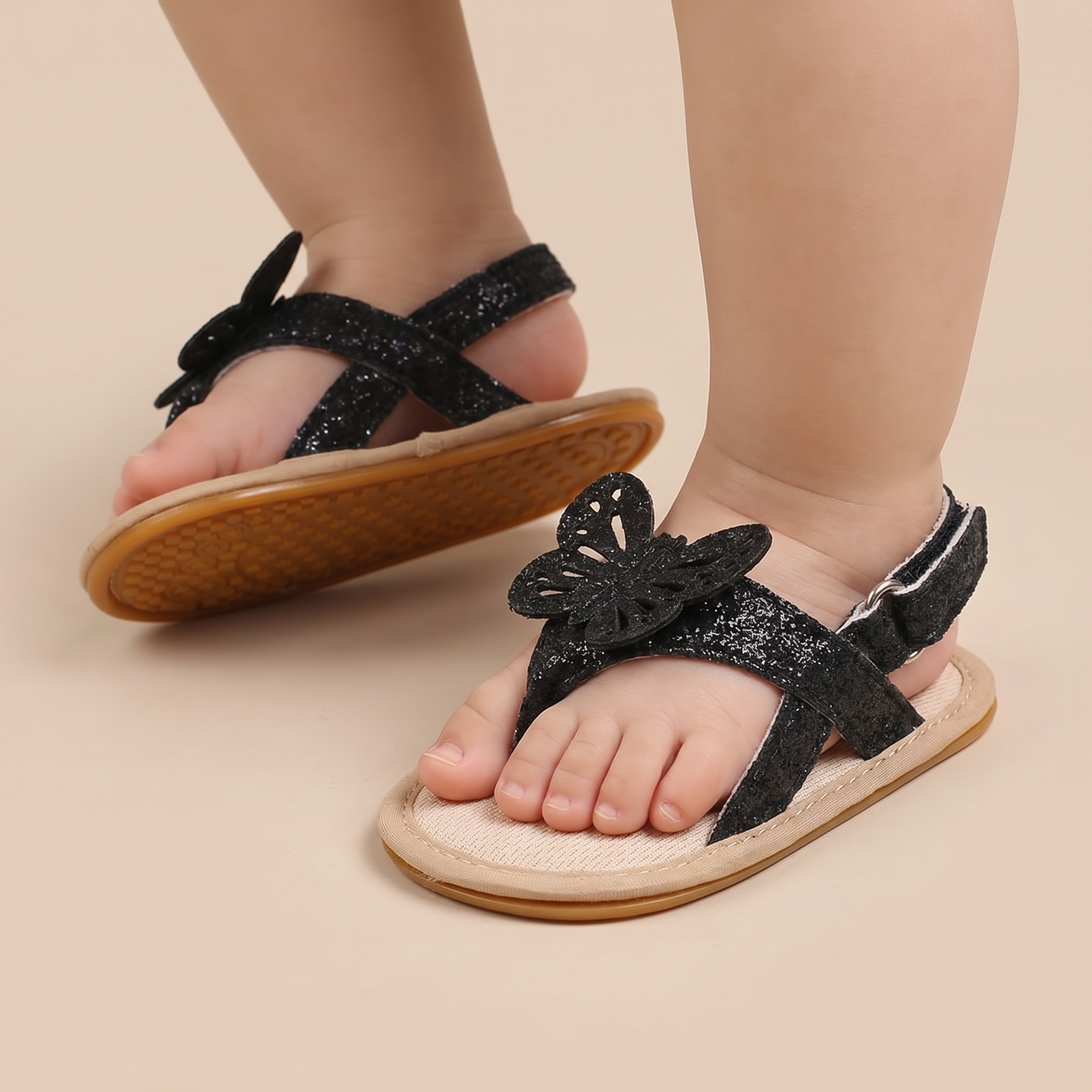 Glitter Butterfly Thong Sandals