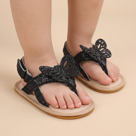 Glitter Butterfly Thong Sandals
