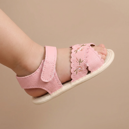 Scallop Edge Floral Sandals