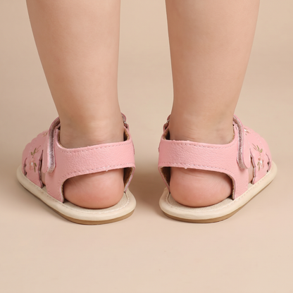 Scallop Edge Floral Sandals