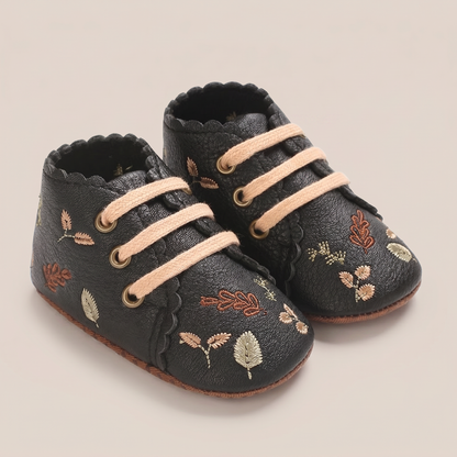 Leaf Print Lace-Up Sneaker Shoes