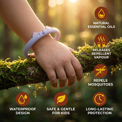 Kids Mosquito Repellent Bracelet with Cute Animal Design Waterproof