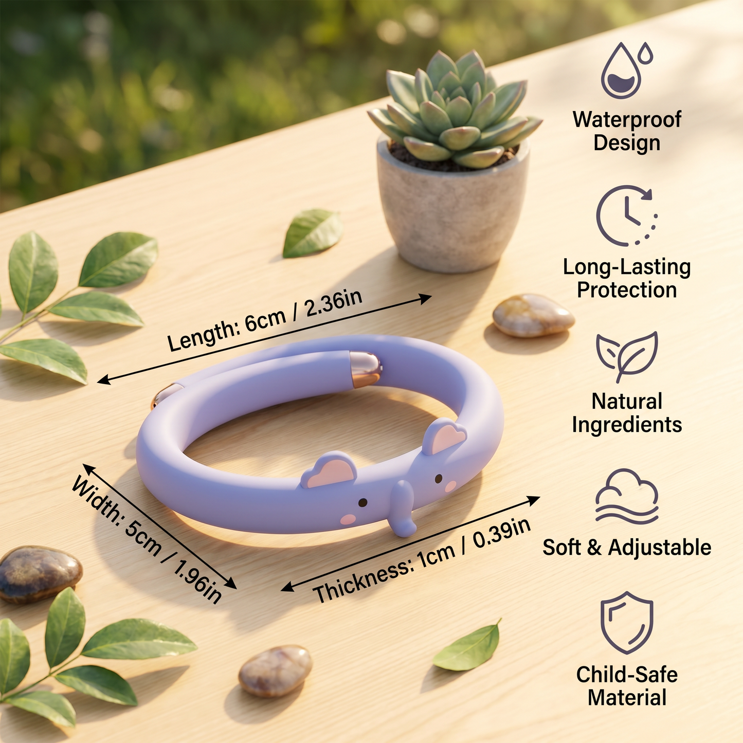 Kids Mosquito Repellent Bracelet with Cute Animal Design Waterproof