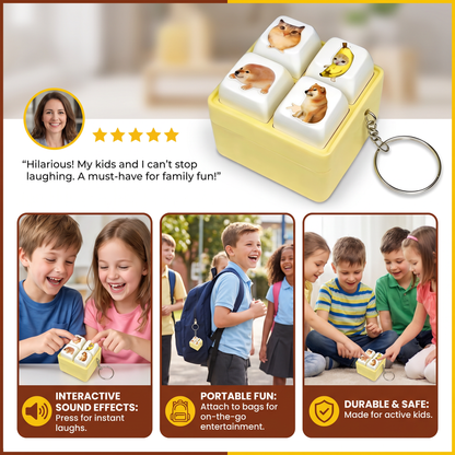 Funny Voice Button Keychain Toy with Interactive Sound Effects
