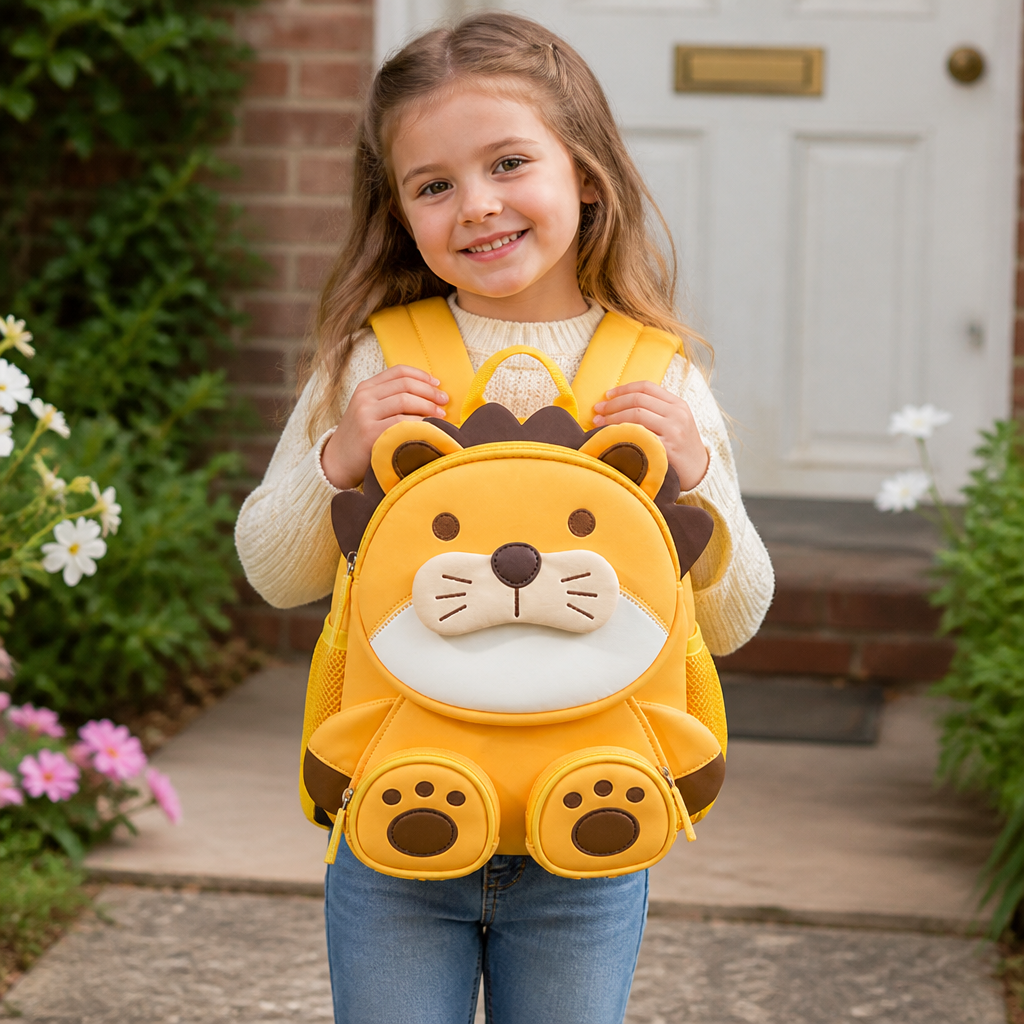 Kids Cartoon Animal Backpack – Lightweight Multi-Pocket School Bag