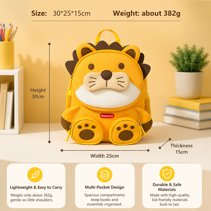 Kids Cartoon Animal Backpack – Lightweight Multi-Pocket School Bag