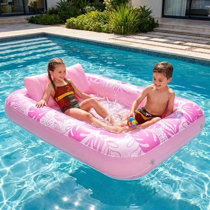 Inflatable Tanning Pool Lounge with Pillow & Cup Holder