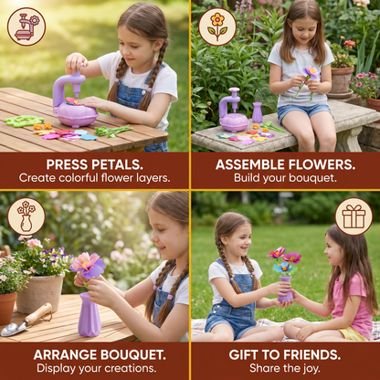 Kids Flower Bouquet Making Kit with Press Machine – DIY Craft Set for Girls