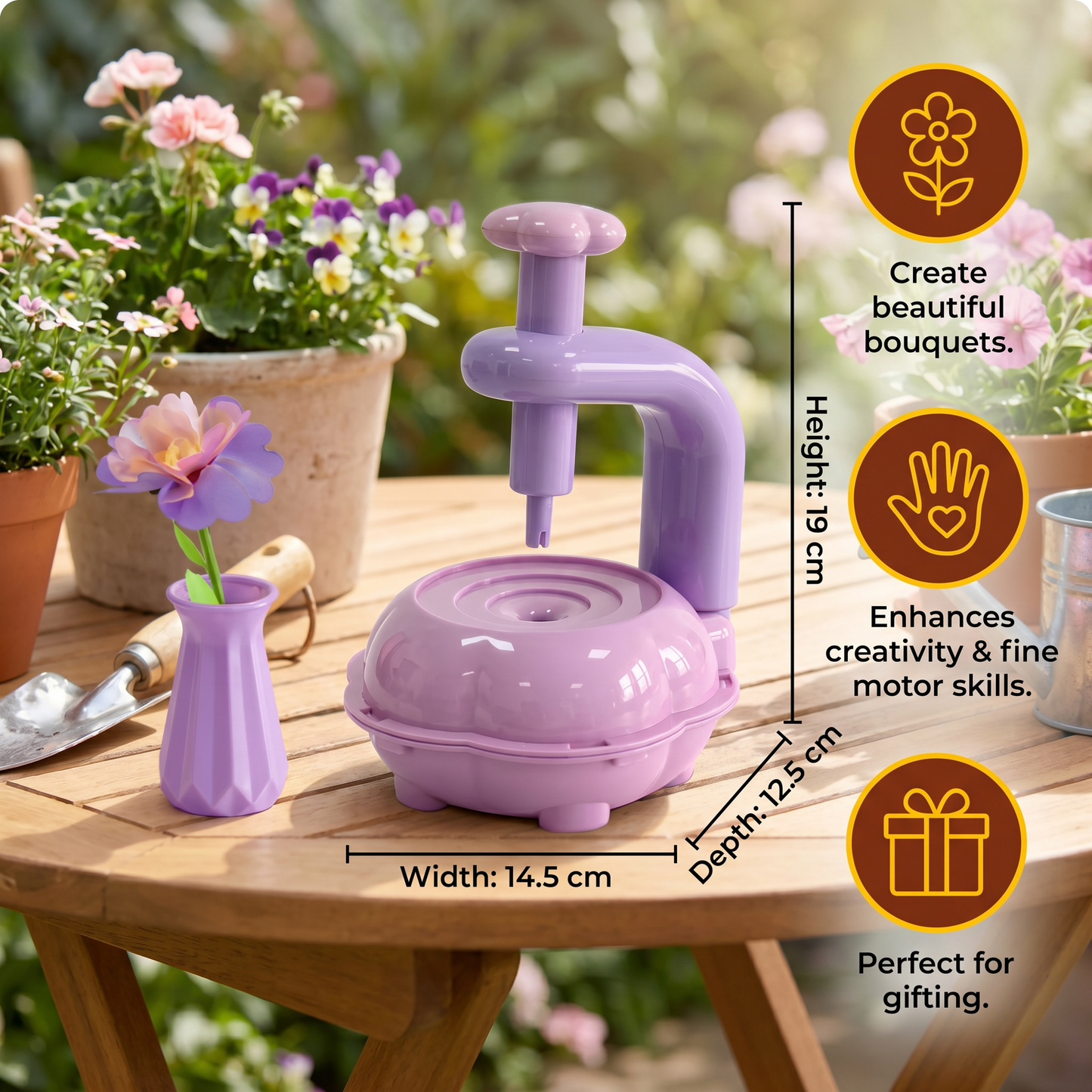 Kids Flower Bouquet Making Kit with Press Machine – DIY Craft Set for Girls