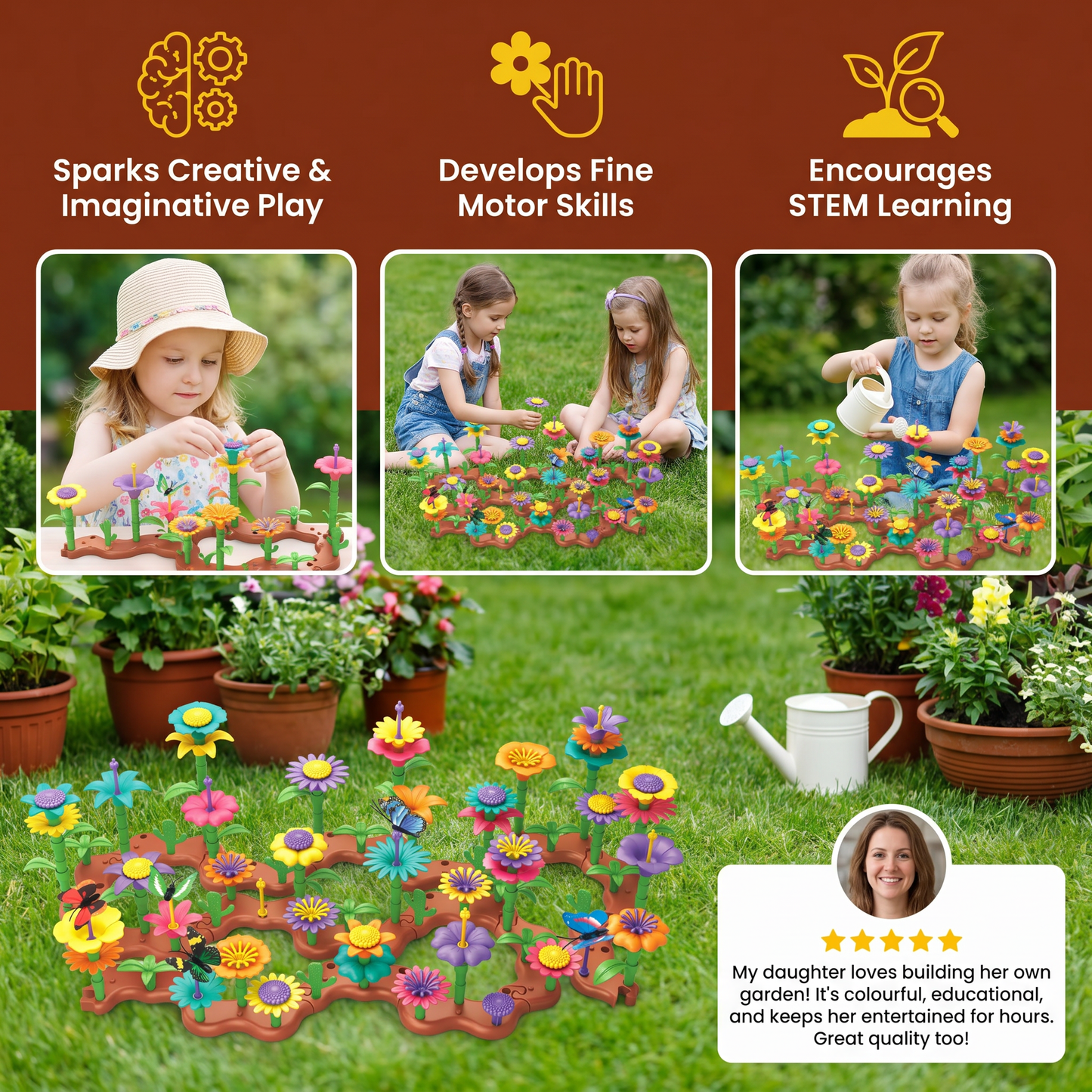 Flower Garden Building Toy for Kids – Creative Planting & Learning Playset for Little Gardeners