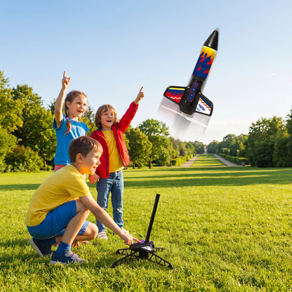 Kids Rocket Launcher with Parachute – Motorized Toy Rocket for Outdoor Adventures