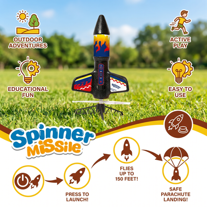 Kids Rocket Launcher with Parachute – Motorized Toy Rocket for Outdoor Adventures
