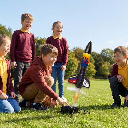 Kids Rocket Launcher with Parachute – Motorized Toy Rocket for Outdoor Adventures