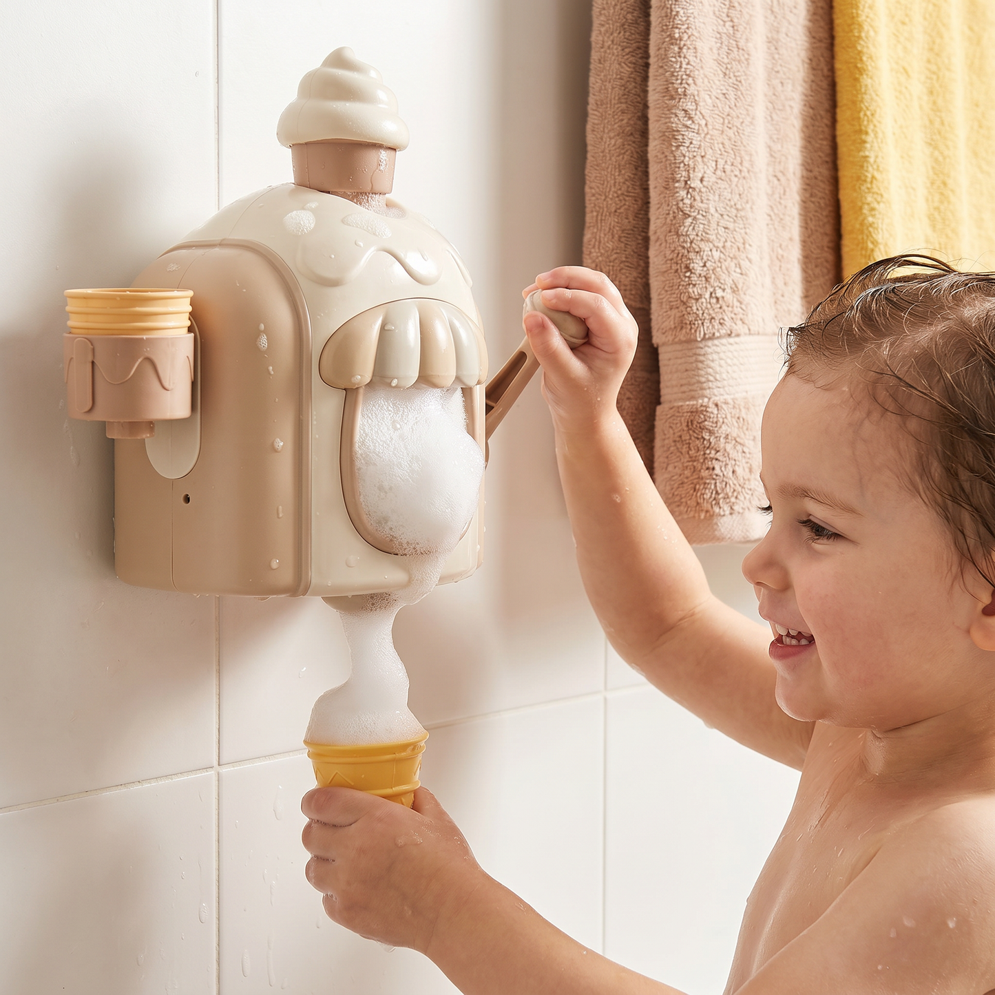 Ice Cream Machine Baby Bath Toy with Bubble Maker