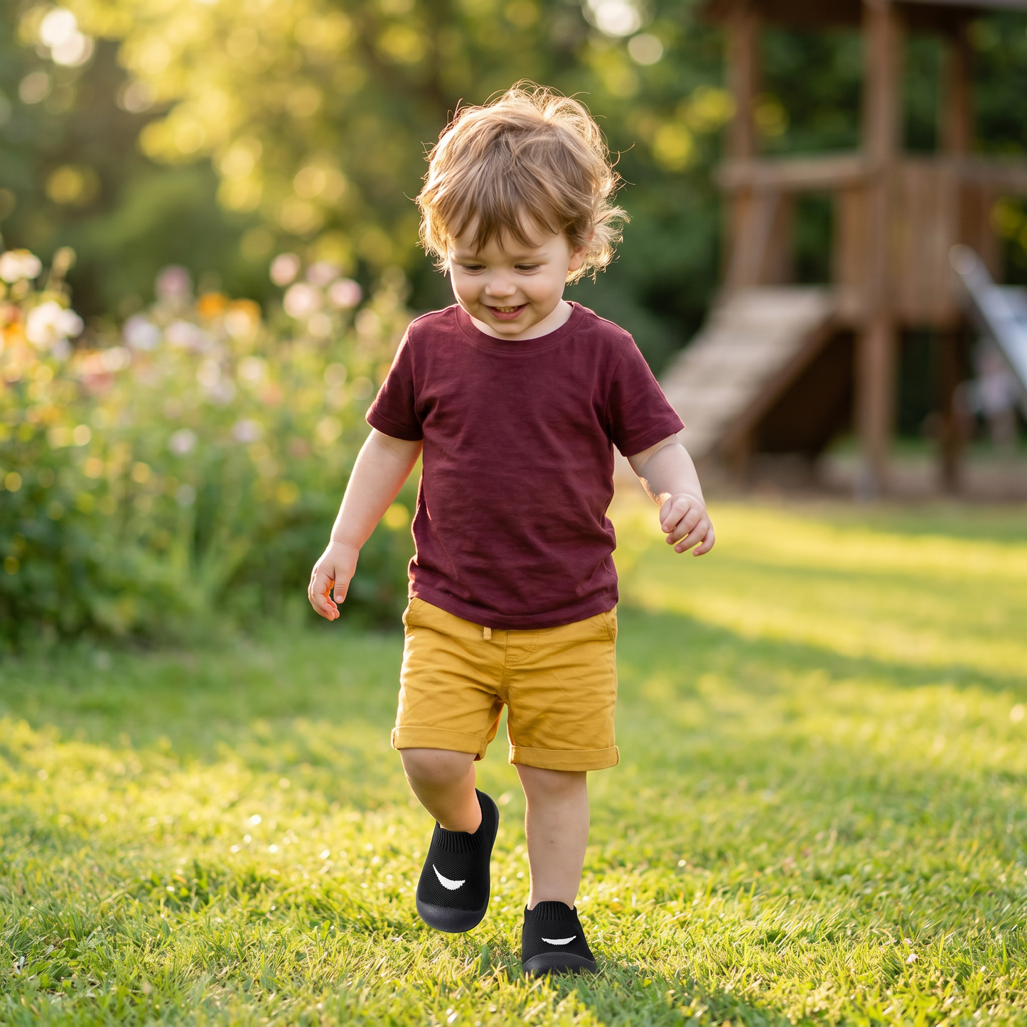 Summer baby shoes with non-slip soles and breathable material