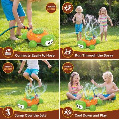 Turtle Water Sprinkler – Rotating Garden Fun for Kids on Hot Summer Days