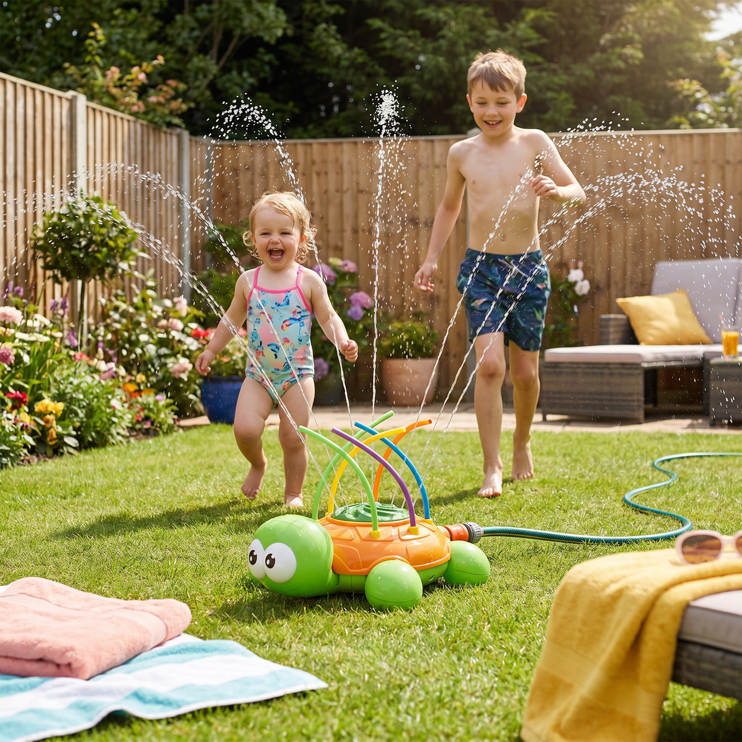 Turtle Water Sprinkler – Rotating Garden Fun for Kids on Hot Summer Days