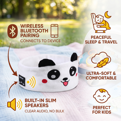 2-in-1 Sleep Headband with Bluetooth Speakers – Soft Wireless Headband for Travel & Sleep