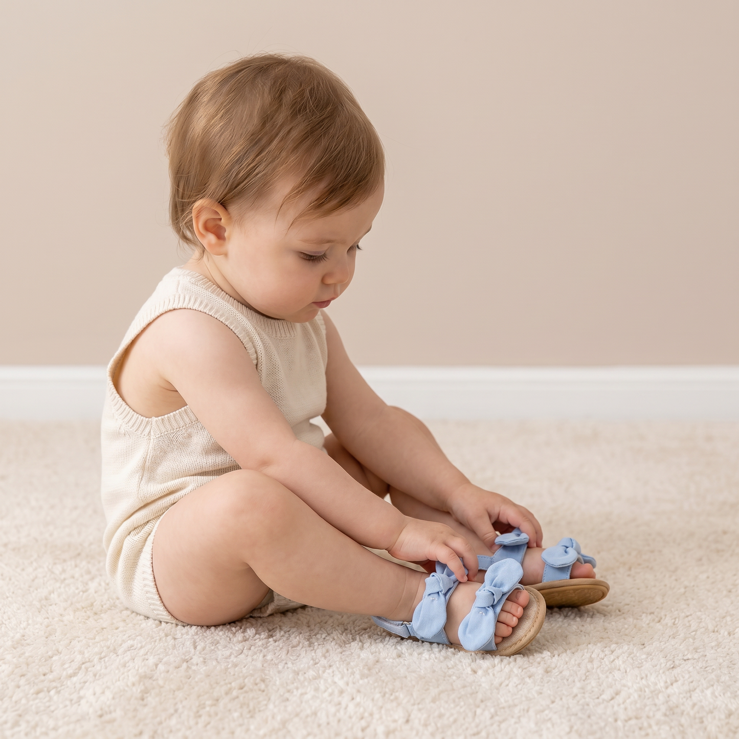 Bunny Ear Bow Sandals Blue
