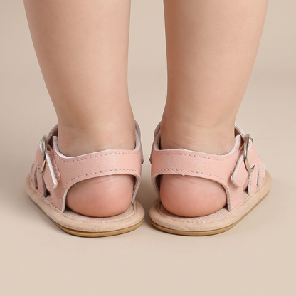 Embroidered Floral Closed-Toe Sandals