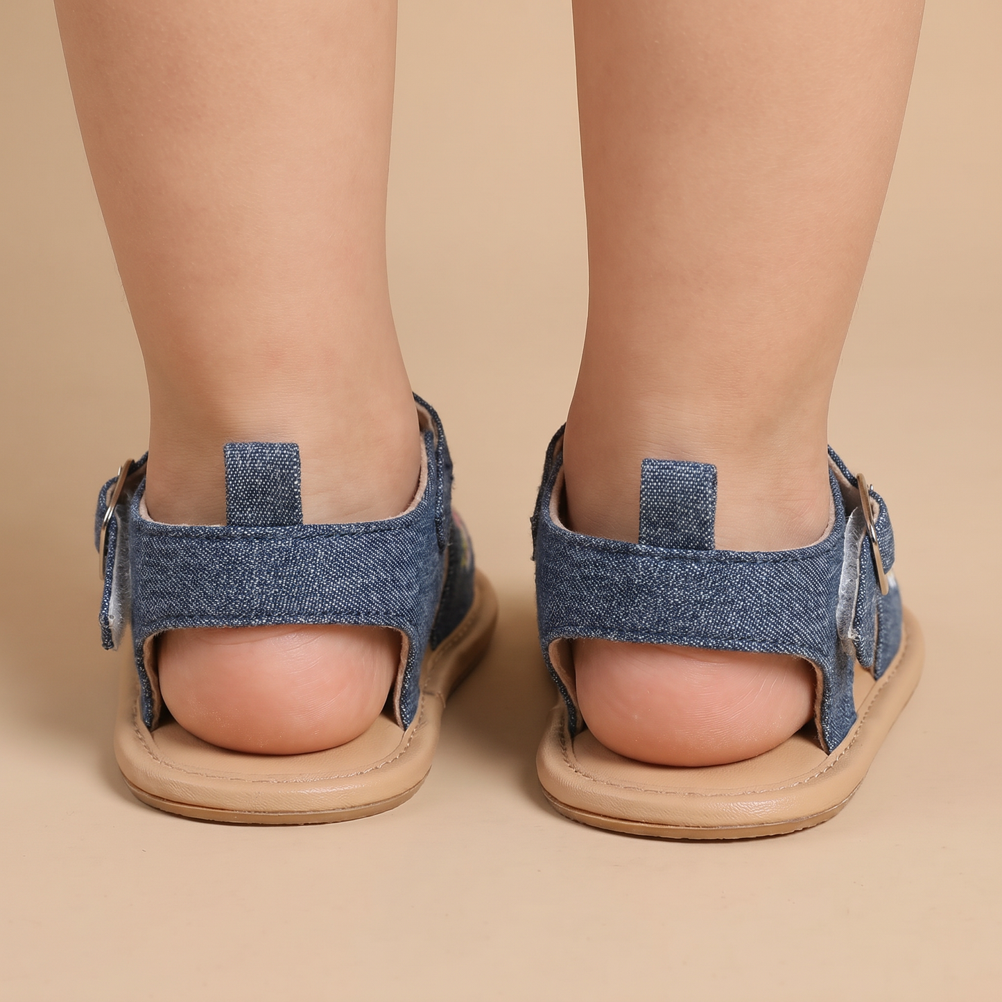 Embroidered Daisy Buckle Sandals