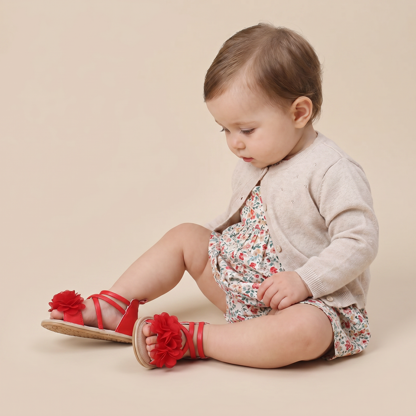 Gladiator Ruffle Flower Sandals
