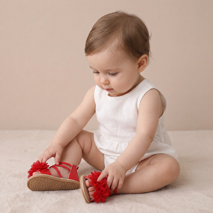 Gladiator Ruffle Flower Sandals