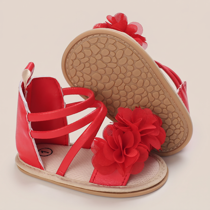 Gladiator Ruffle Flower Sandals