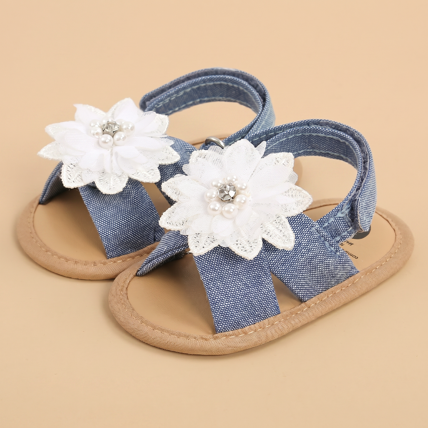 Chiffon Flower Flat Sandals