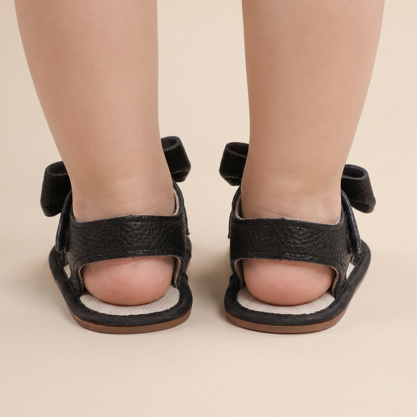 Peep-Toe Bow Slingback Sandals