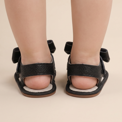 Peep-Toe Bow Slingback Sandals